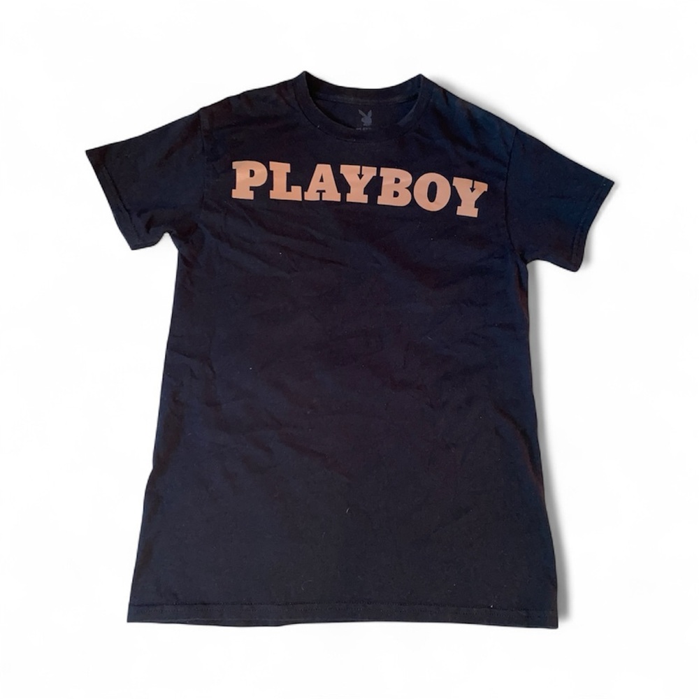 PLAYBOY Kids Black Tee with Tan Logo
